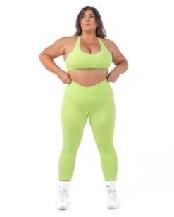 Elite Eleven 7/8 Cross Over Leggings - Lime -Fit Style Shop 165A2935