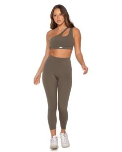 Elite Eleven Asymmetric Bra - Dusty Khaki 5 Elite Eleven Asymmetric Bra - Dusty Khaki -Fit Style Shop AURA.SF 45