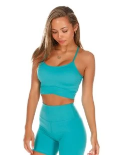 Elite Eleven Cross Over Cropped Tank - Teal
