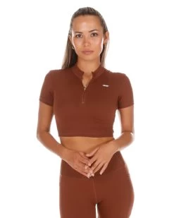 Elite Eleven Aura Zip Tee - Cappuccino