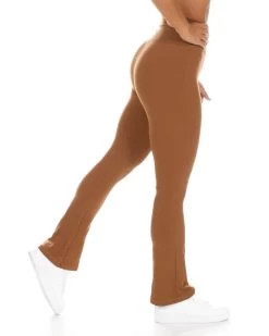 Elite Eleven Cross Over Flare Leggings - Mocha -Fit Style Shop AURA1 251copy