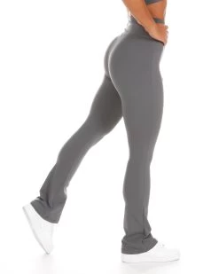 Elite Eleven Cross Over Flare Leggings - Cloud Grey -Fit Style Shop AURA1 273