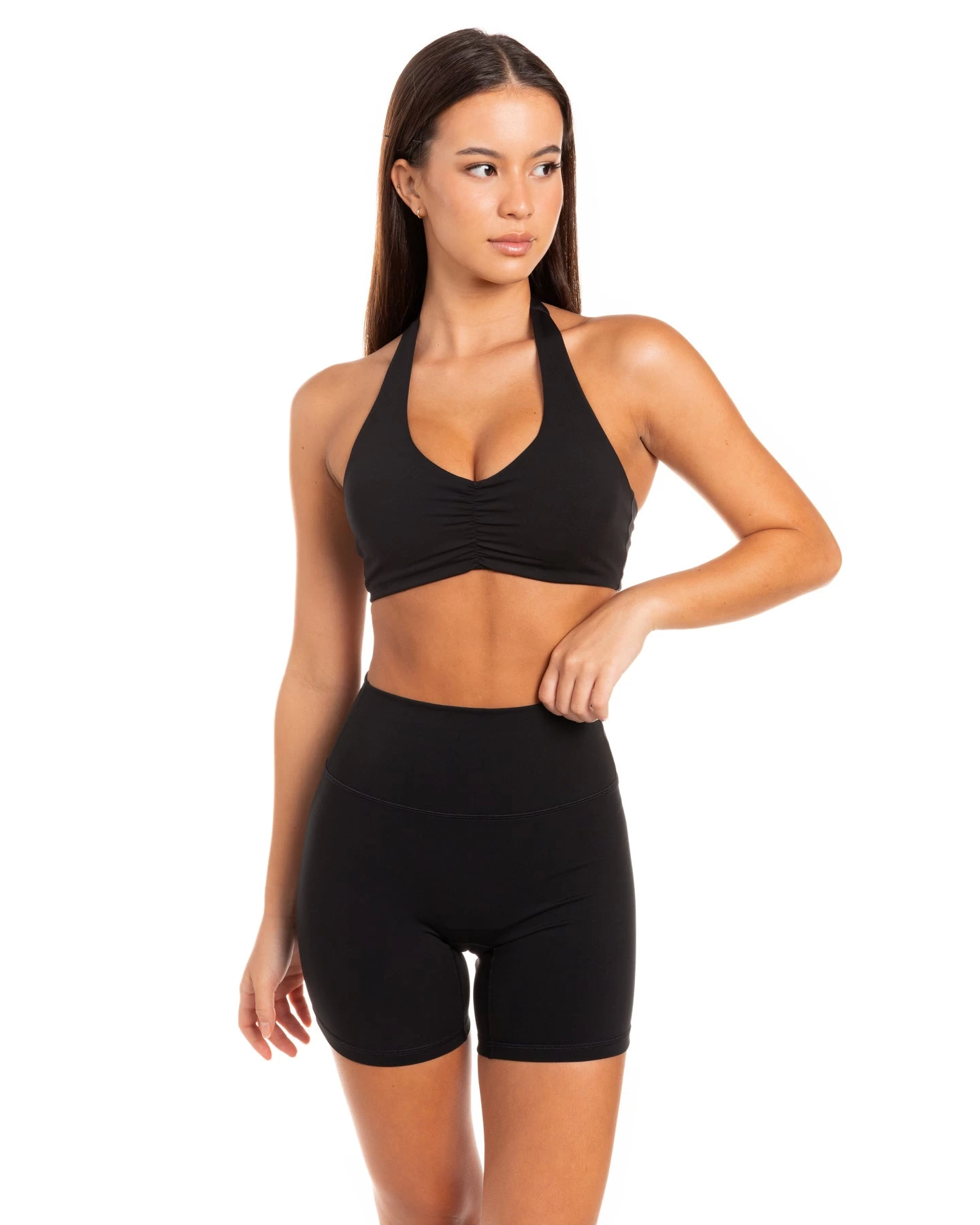 Elite Eleven Halter Scrunch Bra - Black 3 Elite Eleven Halter Scrunch Bra - Black - Image 3