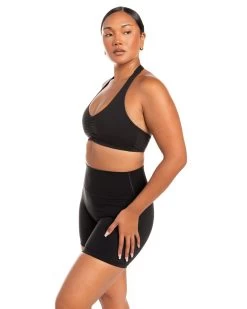 Elite Eleven Halter Scrunch Bra - Black 9 Elite Eleven Halter Scrunch Bra - Black -Fit Style Shop BIGECOMDAYOCT46287