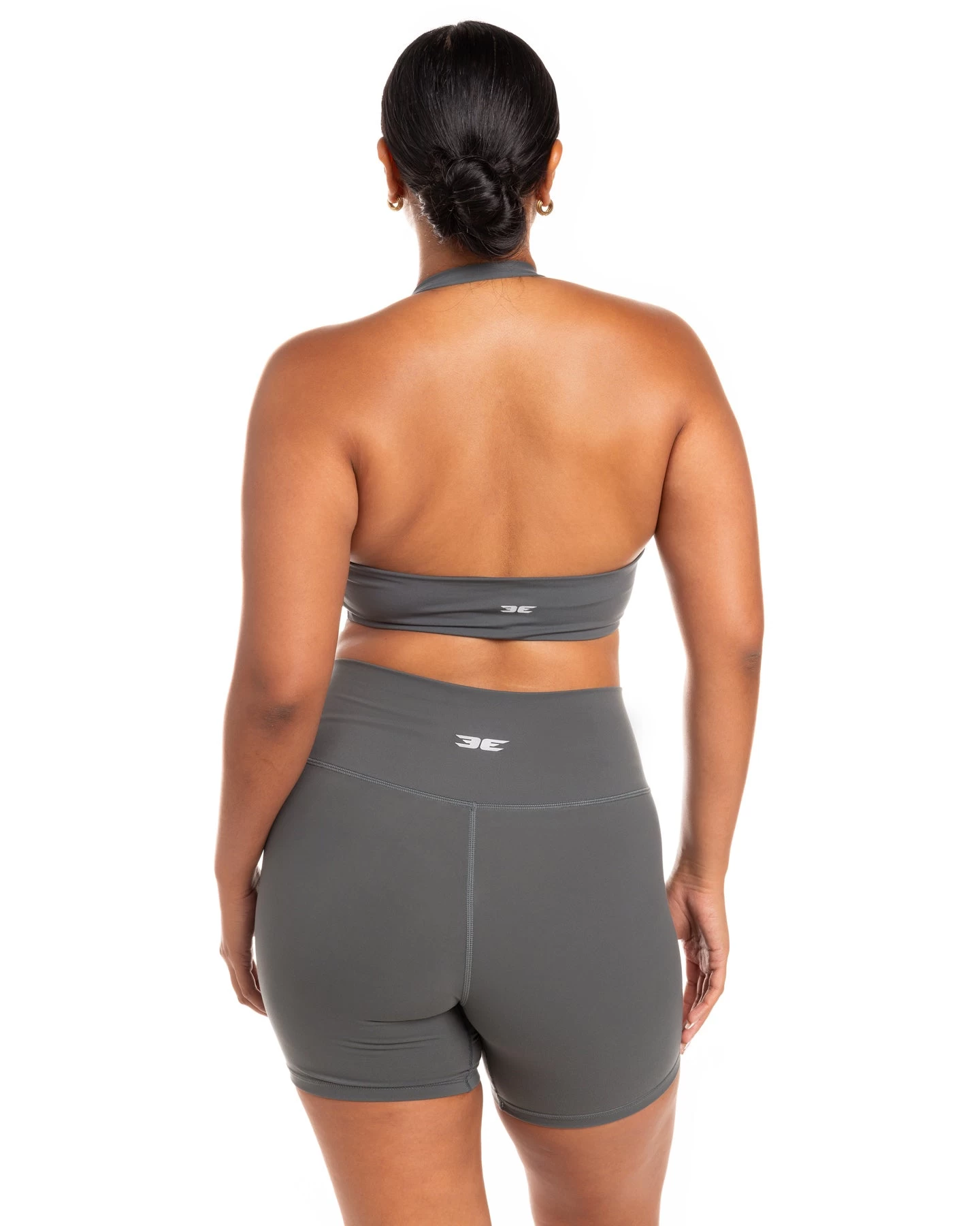 Elite Eleven Halter Scrunch Bra - Cloud Grey 2 Elite Eleven Halter Scrunch Bra - Cloud Grey - Image 2