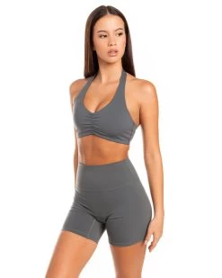 Elite Eleven Halter Scrunch Bra - Cloud Grey 10 Elite Eleven Halter Scrunch Bra - Cloud Grey -Fit Style Shop BIGECOMDAYOCT47400