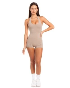 Elite Eleven Halter Unitard - Vintage Khaki -Fit Style Shop BIGECOMDAYOCT48602