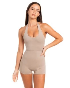 Elite Eleven Halter Unitard - Vintage Khaki