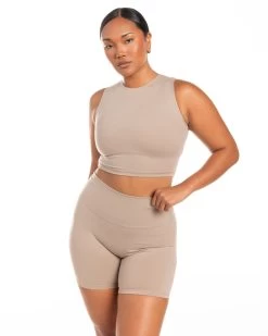 Elite Eleven Aura Boxy Tank - Vintage Khaki -Fit Style Shop BIGECOMDAYOCT49095