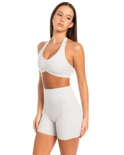 Elite Eleven Halter Scrunch Bra - Moonlight Grey -Fit Style Shop BIGECOMDAYOCT50209