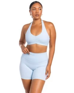Elite Eleven Halter Scrunch Bra - Sky Blue -Fit Style Shop BIGECOMDAYOCT52369