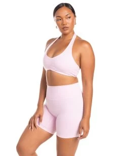 Elite Eleven Halter Scrunch Bra - Blush Pink -Fit Style Shop BIGECOMDAYOCT52803