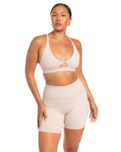 Elite Eleven Micro Twist Bra - Oat Latte -Fit Style Shop BIGECOMDAYOCT53240