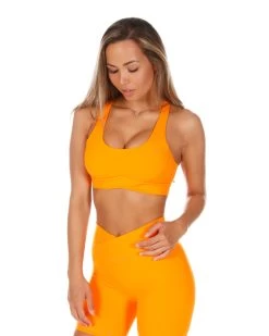 Elite Eleven Cross Over Sports Bra - Bright Orange 9 Elite Eleven Cross Over Sports Bra - Bright Orange -Fit Style Shop CROSS.SUM .1 173of197