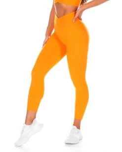 Elite Eleven 7/8 Cross Over Leggings - Bright Orange