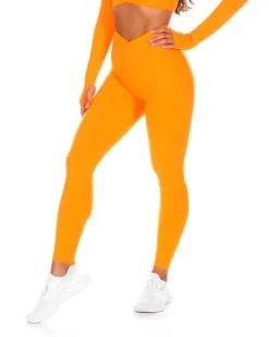 Elite Eleven Cross Over Leggings - Bright Orange