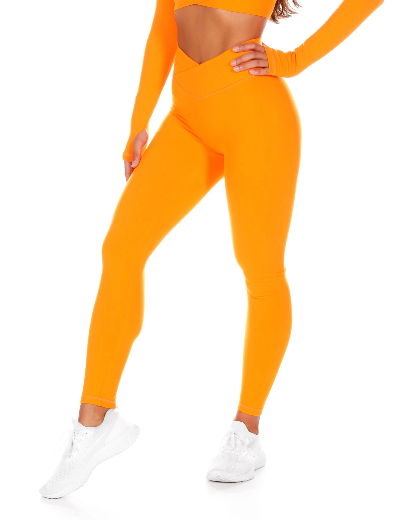 Elite Eleven Cross Over Leggings - Bright Orange 1 Elite Eleven Cross Over Leggings - Bright Orange