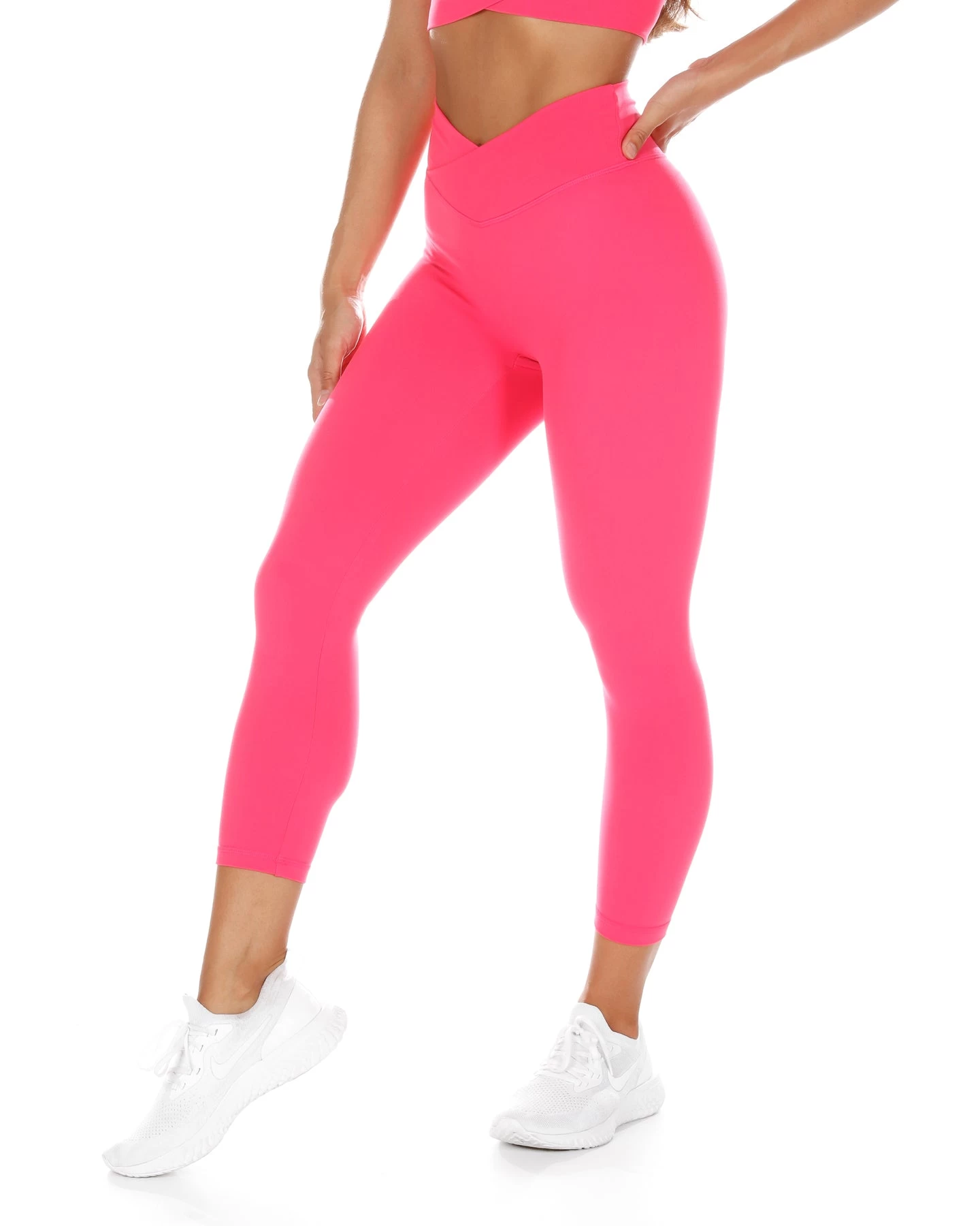 Elite Eleven 7/8 Cross Over Leggings - Pink 1 Elite Eleven 7/8 Cross Over Leggings - Pink
