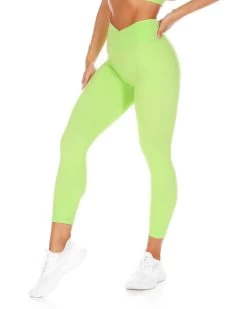Elite Eleven 7/8 Cross Over Leggings - Lime