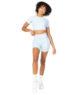 Elite Eleven Aura Crop Tee - Sky Blue 6 Elite Eleven Aura Crop Tee - Sky Blue -Fit Style Shop DECECOM2358018