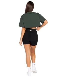 Elite Eleven Women's Classic Cropped Tee - Dark Green 5 Elite Eleven Women's Classic Cropped Tee - Dark Green -Fit Style Shop ECOMNOV54375