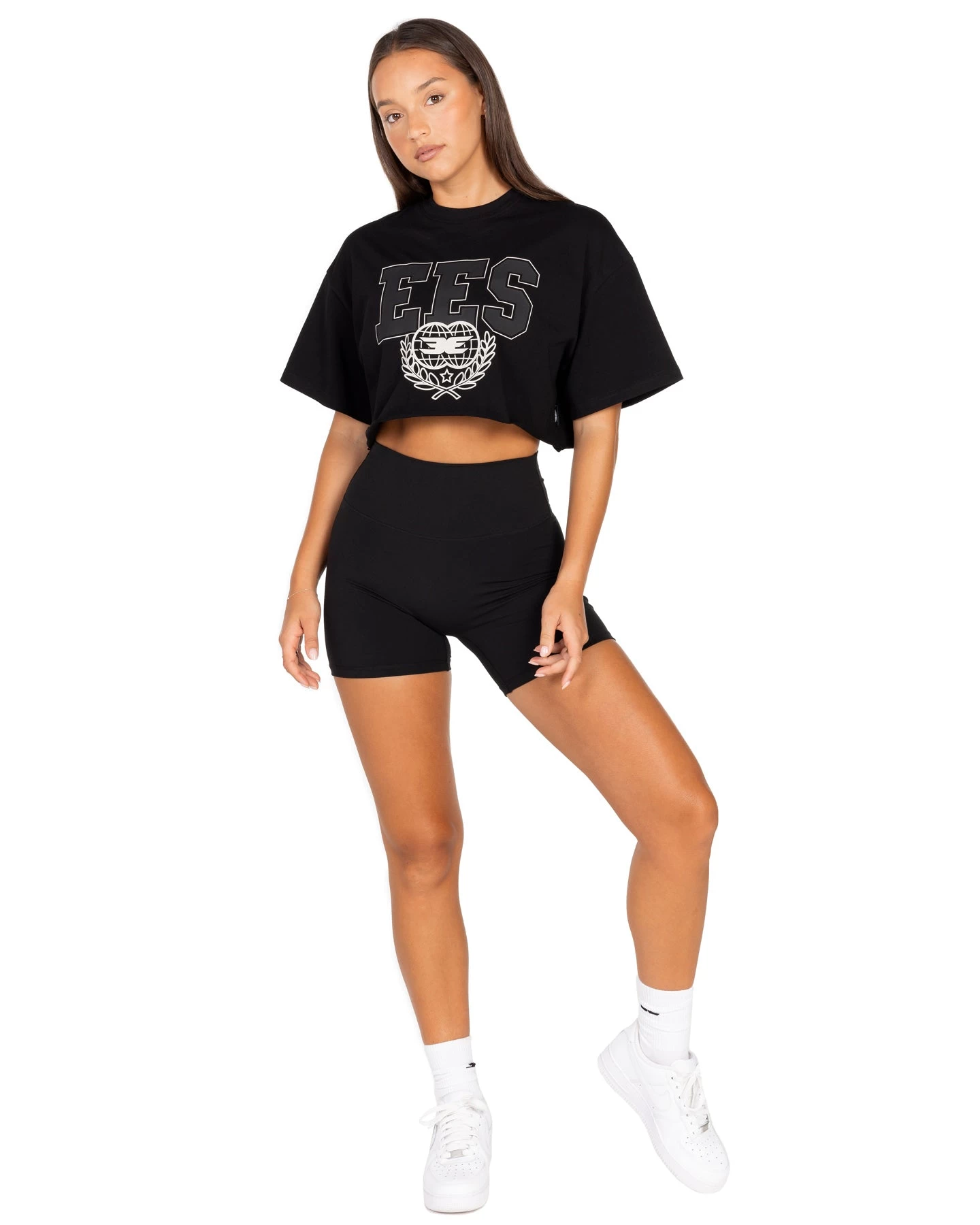 Elite Eleven Squad Cropped Tee - Black 2 Elite Eleven Squad Cropped Tee - Black - Image 2