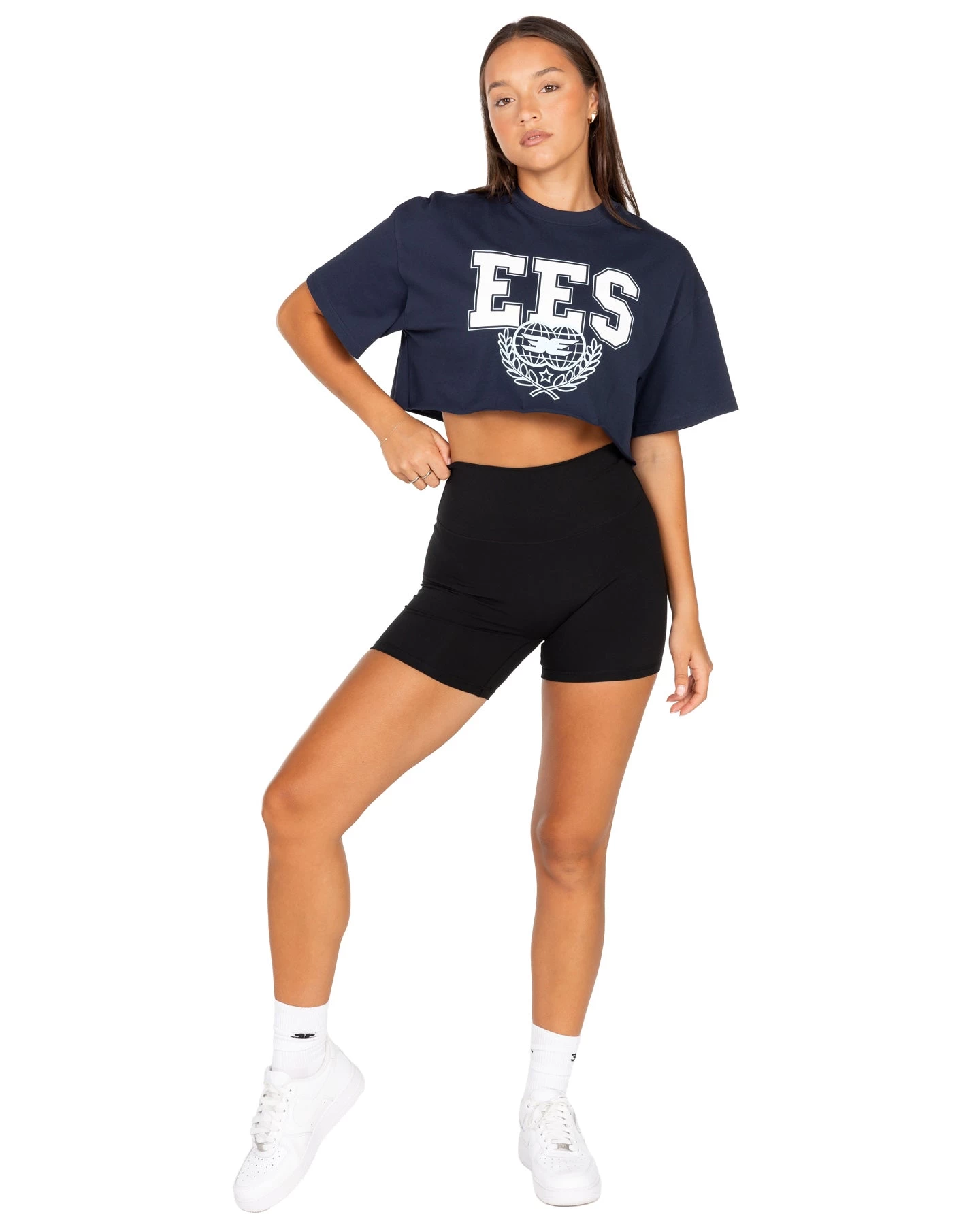 Elite Eleven Squad Cropped Tee - Navy 2 Elite Eleven Squad Cropped Tee - Navy - Image 2