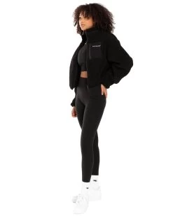 Elite Eleven Registered Teddy Cropped Jacket - Black -Fit Style Shop EEAUG2335644