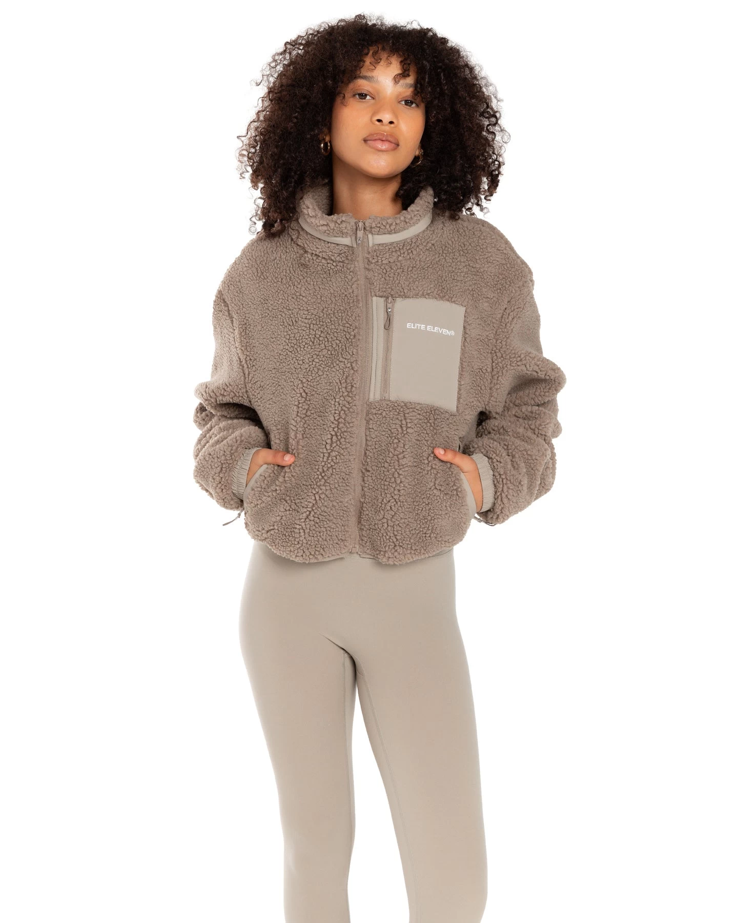 Elite Eleven Registered Teddy Cropped Jacket - Vintage Khaki 5 Elite Eleven Registered Teddy Cropped Jacket - Vintage Khaki - Image 5