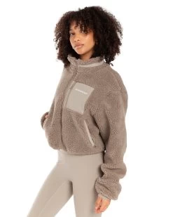 Elite Eleven Registered Teddy Cropped Jacket - Vintage Khaki 12 Elite Eleven Registered Teddy Cropped Jacket - Vintage Khaki -Fit Style Shop EEAUG2335889