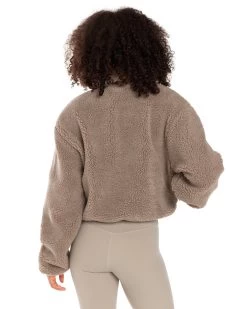 Elite Eleven Registered Teddy Cropped Jacket - Vintage Khaki 13 Elite Eleven Registered Teddy Cropped Jacket - Vintage Khaki -Fit Style Shop EEAUG2335895