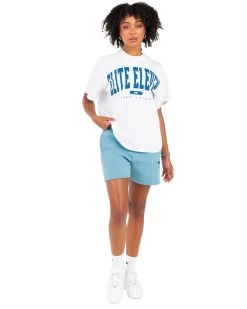 Elite Eleven Women's Track & Field Oversized Tee - White -Fit Style Shop EEOCT38674