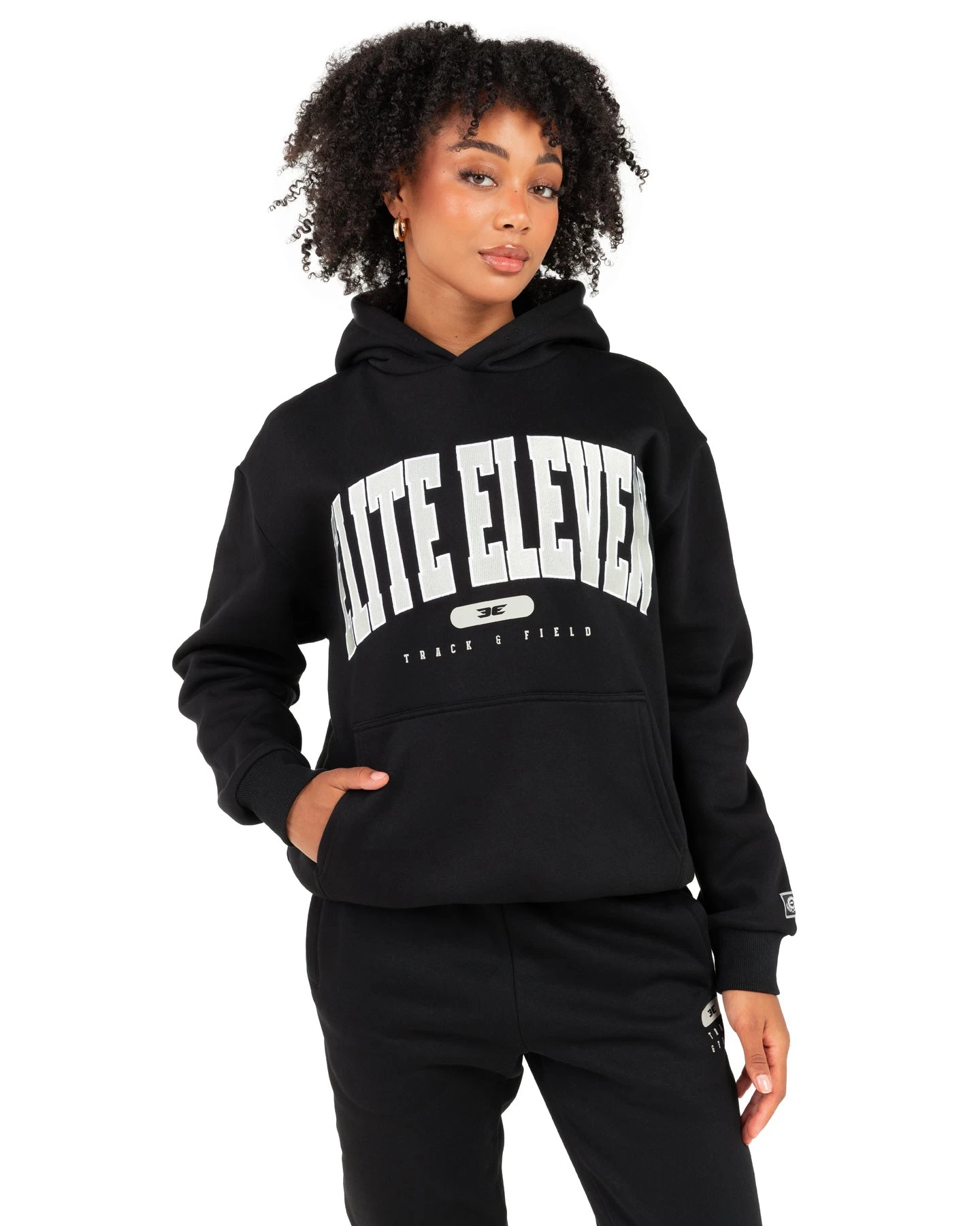 Elite Eleven Track & Field Hoodie - Black 2 Elite Eleven Track & Field Hoodie - Black - Image 2