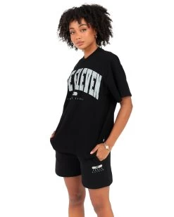 Elite Eleven Women's Track & Field Oversized Tee - Black -Fit Style Shop EEOCT39136