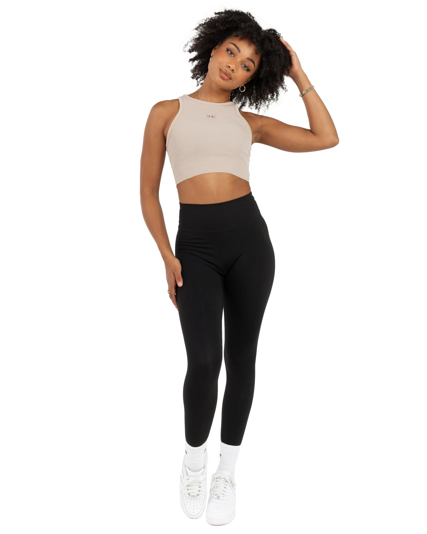 Elite Eleven Cropped Ribbed Singlet - Beige 3 Elite Eleven Cropped Ribbed Singlet - Beige - Image 3