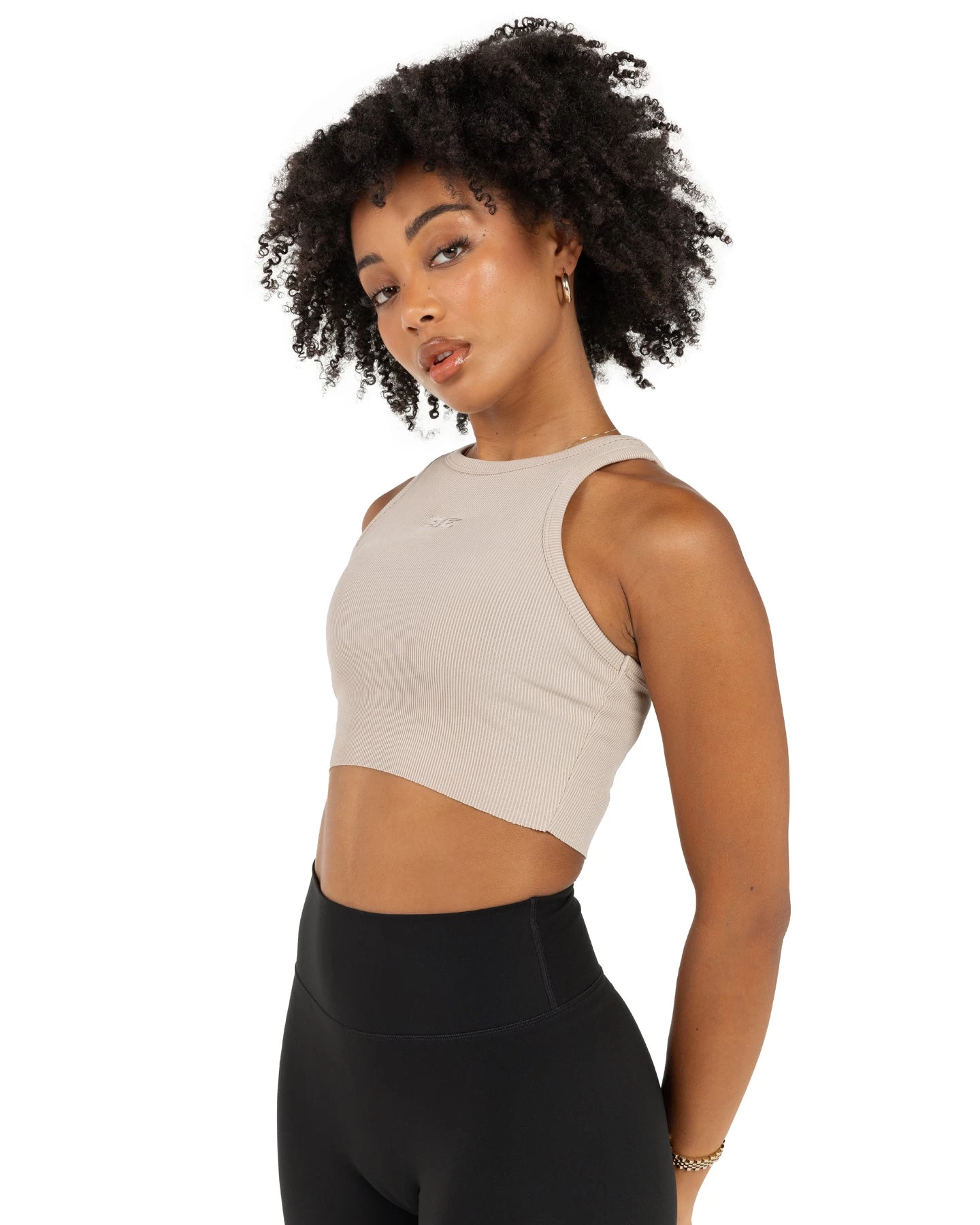 Elite Eleven Cropped Ribbed Singlet - Beige 4 Elite Eleven Cropped Ribbed Singlet - Beige - Image 4