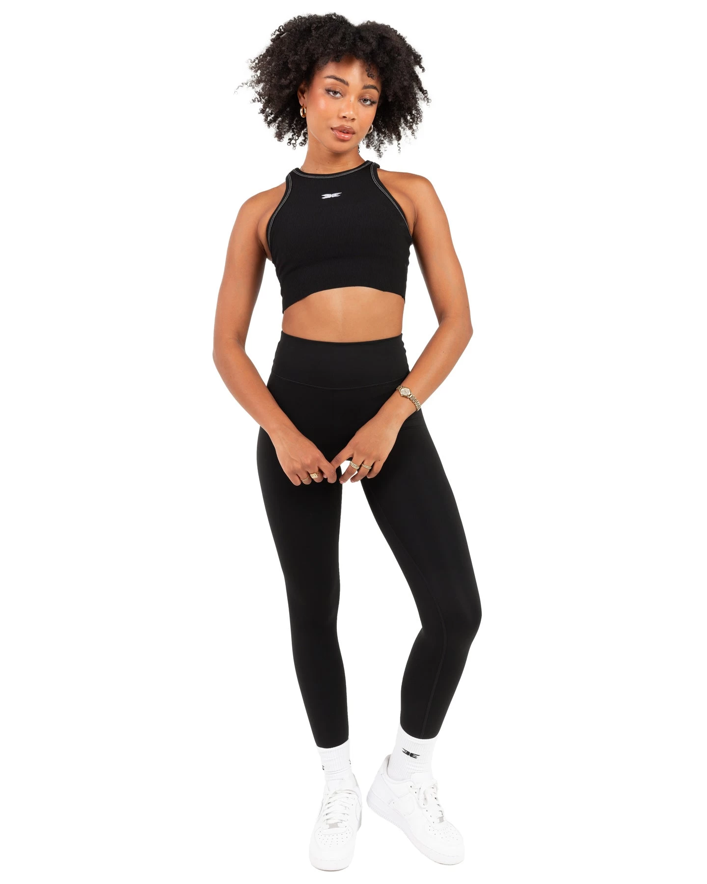 Elite Eleven Cropped Ribbed Singlet - Black 4 Elite Eleven Cropped Ribbed Singlet - Black - Image 4