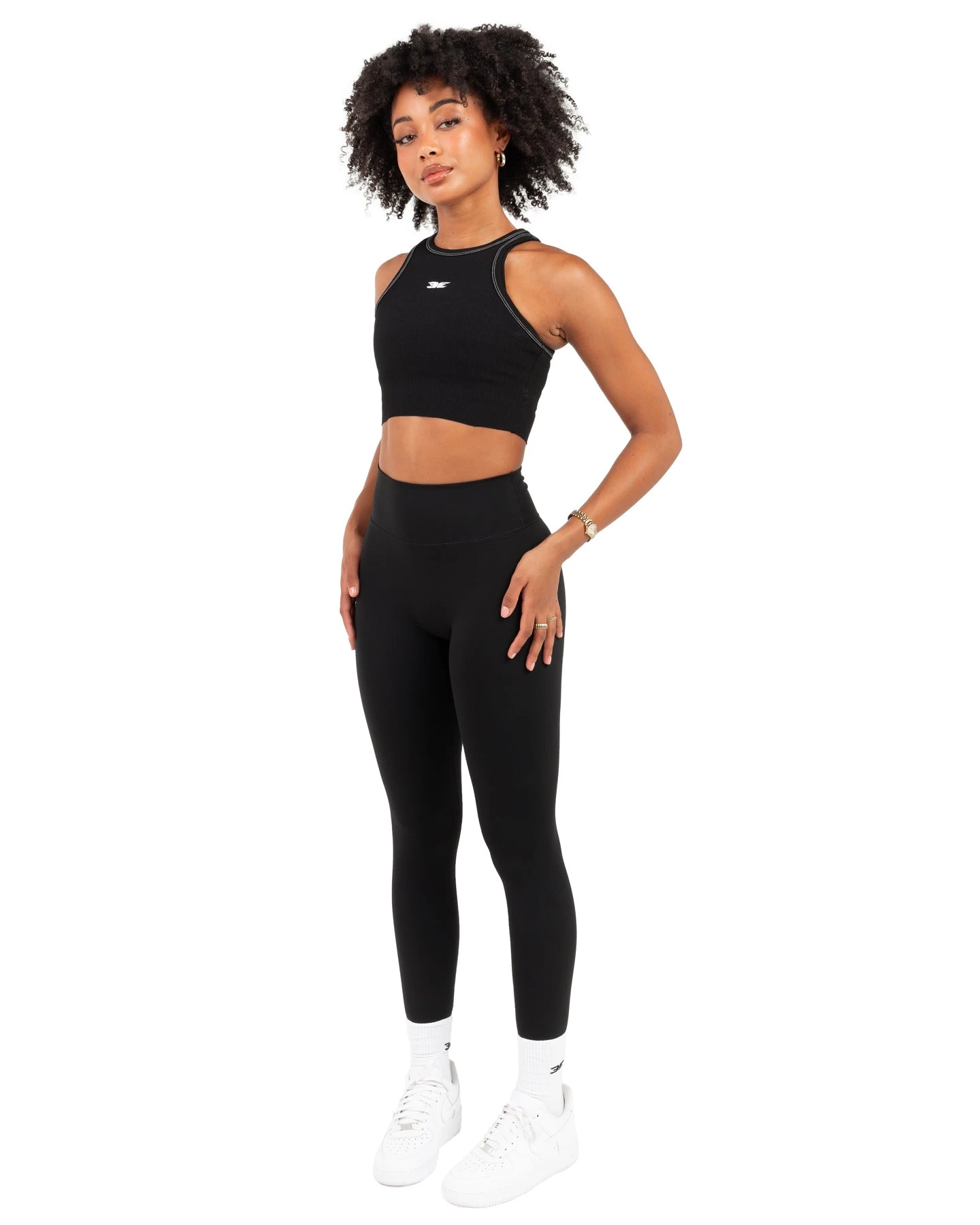 Elite Eleven Cropped Ribbed Singlet - Black 3 Elite Eleven Cropped Ribbed Singlet - Black - Image 3