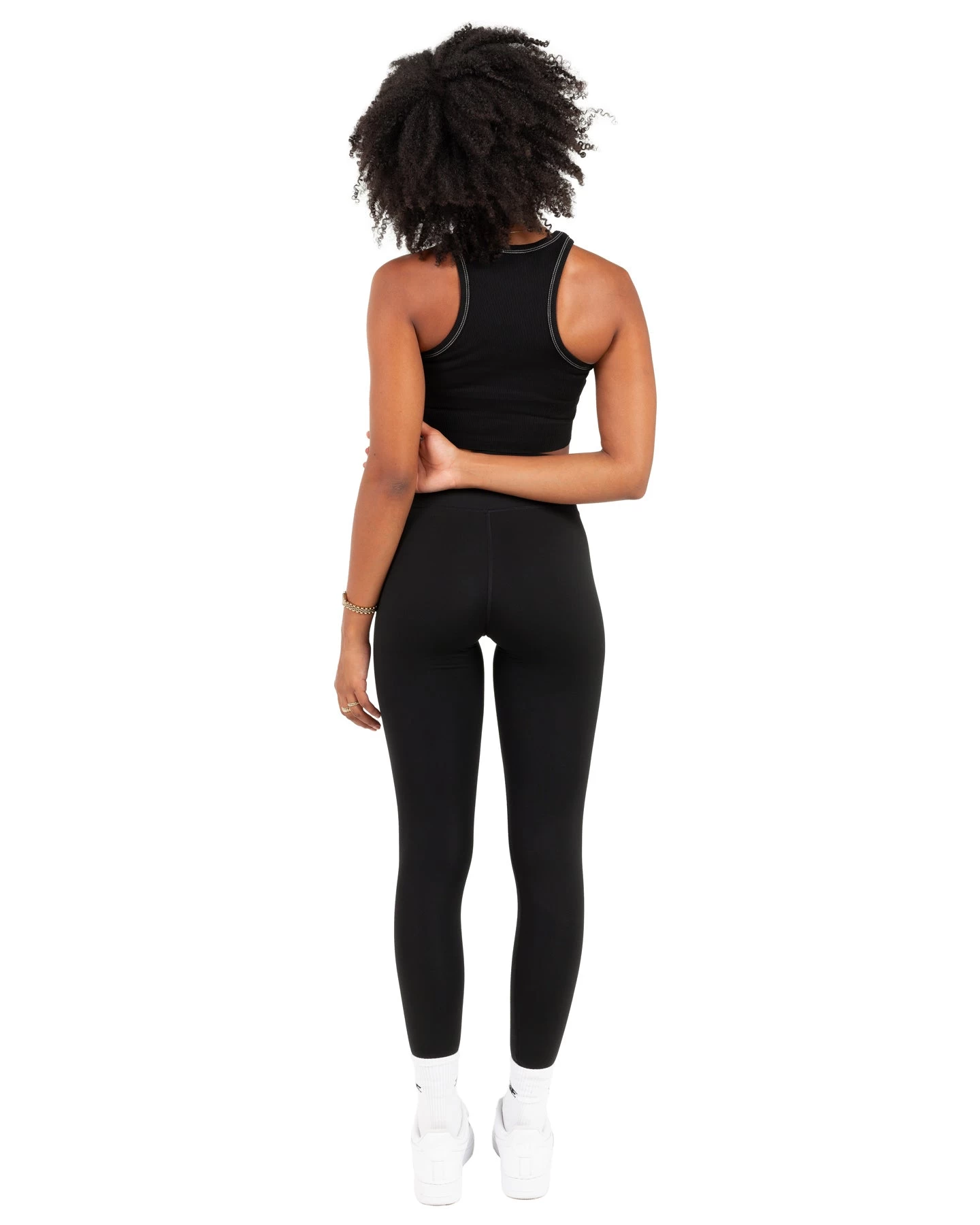Elite Eleven Cropped Ribbed Singlet - Black 2 Elite Eleven Cropped Ribbed Singlet - Black - Image 2