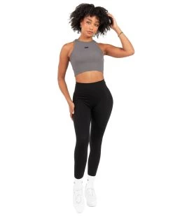 Elite Eleven Cropped Ribbed Singlet - Charcoal -Fit Style Shop EEOCT41913
