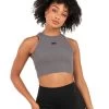 Elite Eleven Cropped Ribbed Singlet - Charcoal