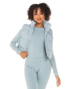 Elite Eleven Cropped Puffer Vest - Sea Foam