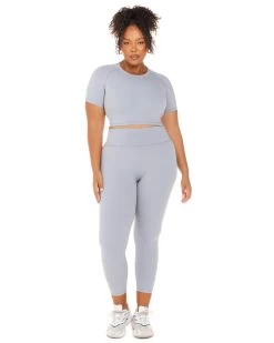 Elite Eleven Aura Crop Tee - Steel Grey -Fit Style Shop ELITEWINTERCOLLECTIONDAY118650