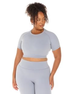 Elite Eleven Aura Crop Tee - Steel Grey -Fit Style Shop ELITEWINTERCOLLECTIONDAY118681