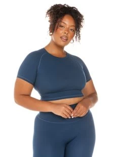 Elite Eleven Aura Crop Tee - Navy -Fit Style Shop ELITEWINTERCOLLECTIONDAY122103