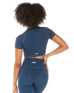 Elite Eleven Aura Crop Tee - Navy -Fit Style Shop ELITEWINTERCOLLECTIONDAY122162
