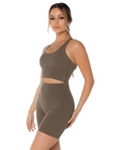 Elite Eleven Aura Bra - Dusty Khaki -Fit Style Shop EliteOctEcom1769