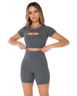 Elite Eleven Aura Scrunch Shorts - Cloud Grey 7 Elite Eleven Aura Scrunch Shorts - Cloud Grey -Fit Style Shop EliteOctEcom2008