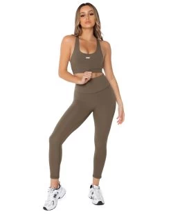 Elite Eleven 7/8 Aura Scrunch Leggings - Dusty Khaki -Fit Style Shop EliteOctEcom3508