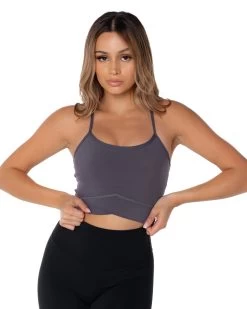 Elite Eleven Cross Over Cropped Tank - Grey 5 Elite Eleven Cross Over Cropped Tank - Grey -Fit Style Shop EliteOctEcom5207